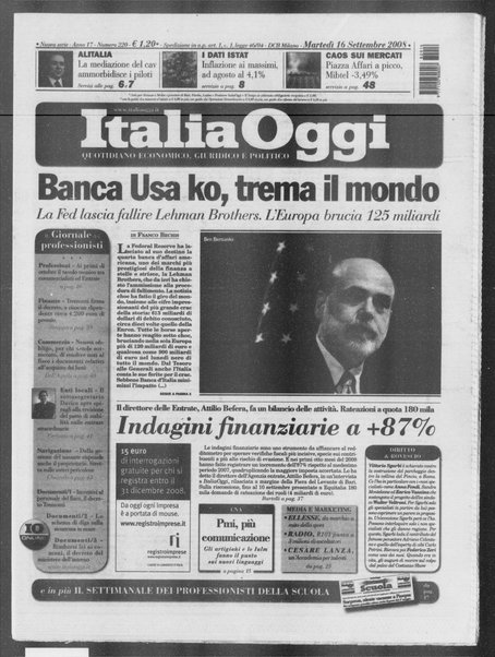 Italia oggi : quotidiano di economia finanza e politica